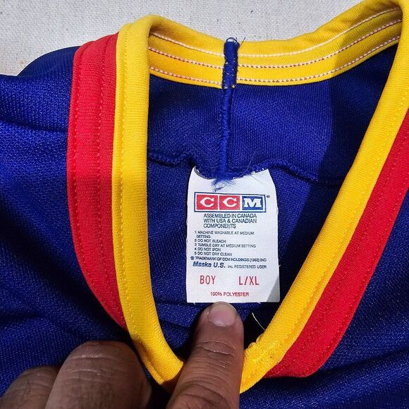 Vintage CCM Retro St. Louis Sewn Hockey Jersey Blues 90s Boys Size L/XL - Picture 4 of 8